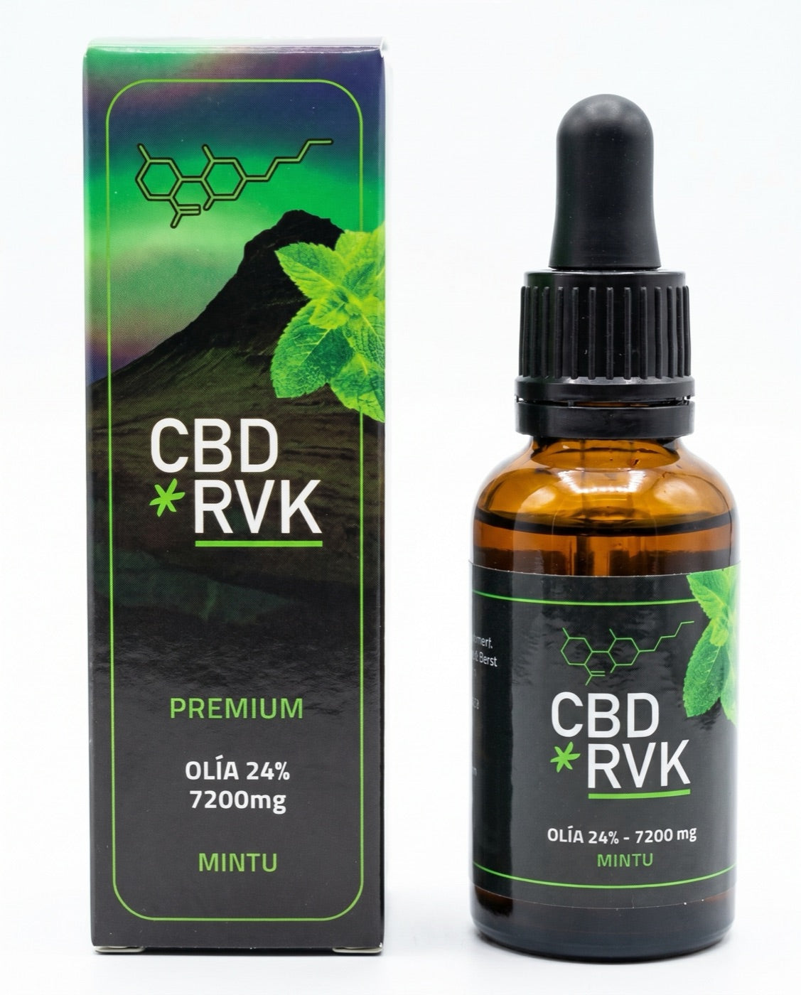 Premium CBD Oil / 24% 7200mg Large / 30ml / Mint